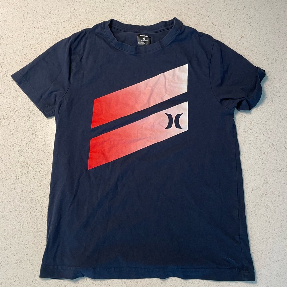 Hurley Men’s Short Sleeve T-Shirt - Blue/Red - Size S